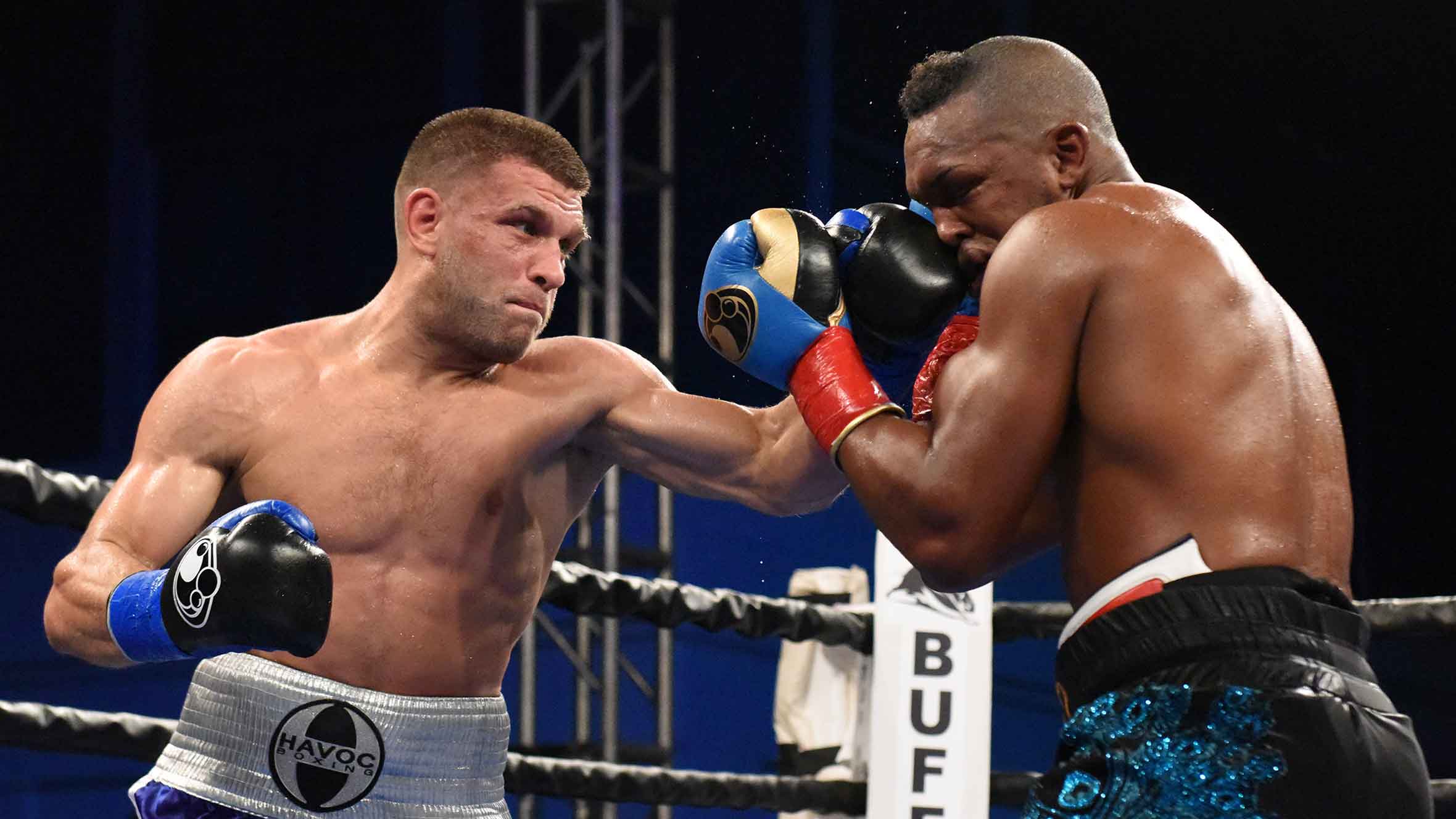Sergiy Derevyanchenko (left) vs. Tureano Johnson. Photo courtesy of Premier Boxing Champions
