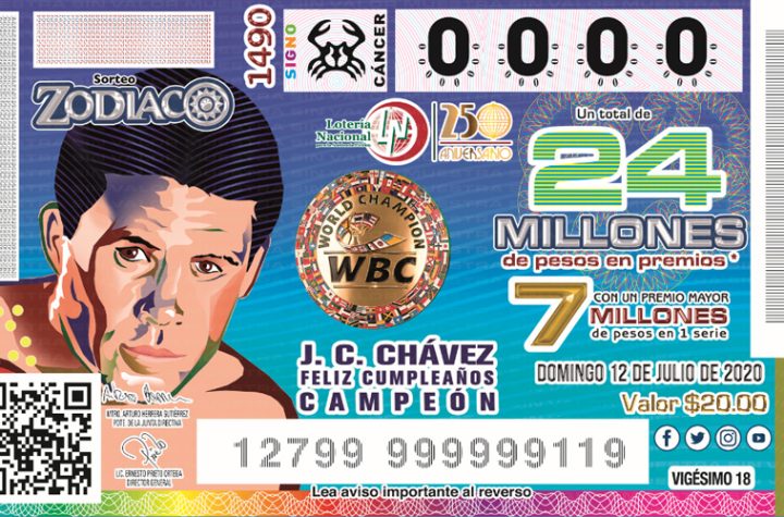 Mexican National Lottery Julio César Chávez Birthday issue