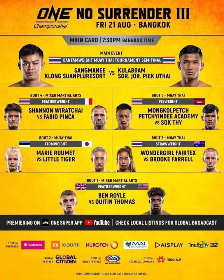 ONE CHAMPIONSHIP No Surrender III THIS FRIDAY!!