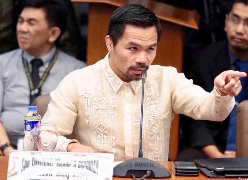 Photos Of Idol Senator Manny Pacquiao On Filipino Senate Hearing On The Bureau Of Customs Boc