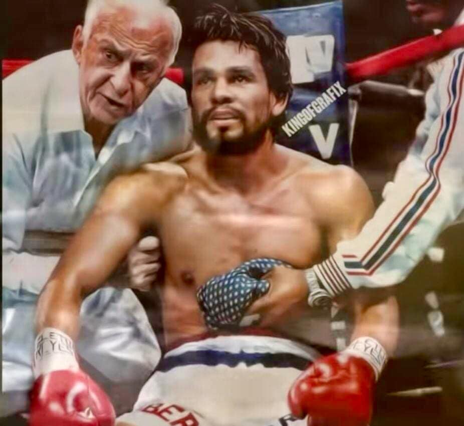 Classic Boxing Photos Coach Ray Arcel & his Boxer Roberto Duran