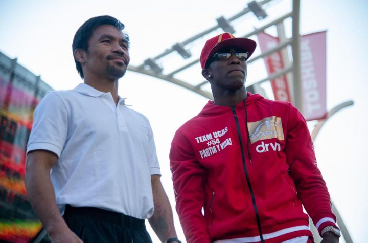 Pacquiao and Ugas arrived in Las Vegas for their fight next Saturday for the WBA Welterweight belt
