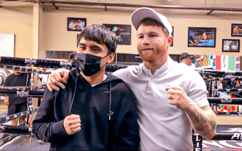 Pacquiao’s son trains with Team Canelo