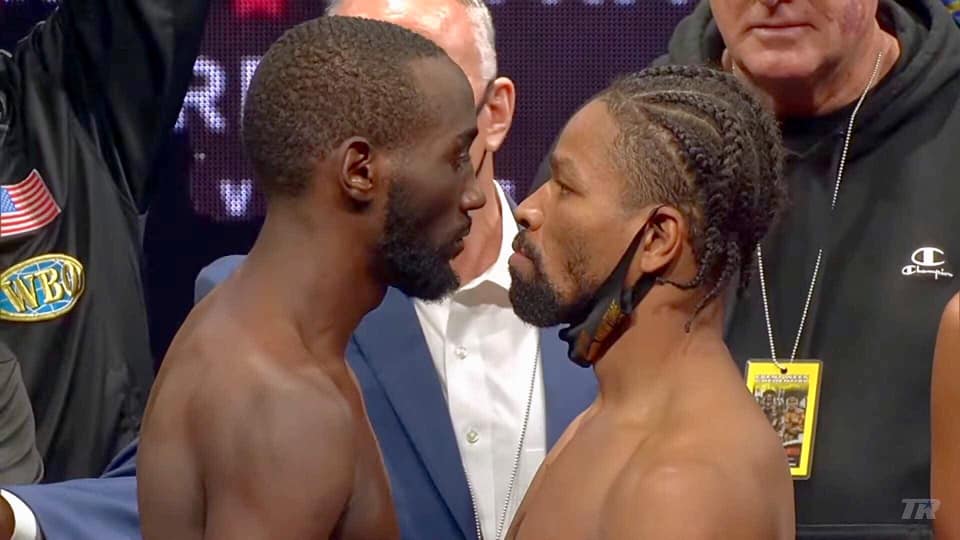 CRAWFORD, PORTER MAKE WEIGHT FOR WELTERWEIGHT WORLD TITLE RUMBLE IN LS VEGAS.
