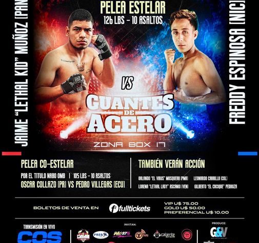 Two WBO Regional Titles on the Line in “Guantes de Acero” in Panama
