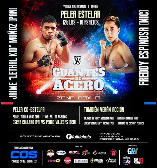 Two WBO Regional Titles on the Line in “Guantes de Acero” in Panama