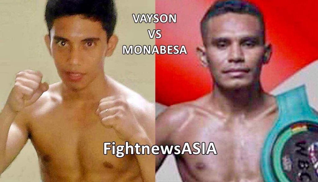 Vayson Focused on Dethroning WBC-108 Int'l Champ Monabesa in Jakarta