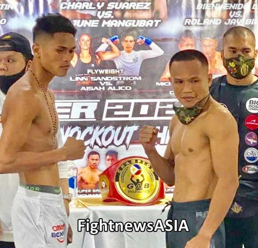 Tomjune Mangubat, Charly Suarez Make Weight for WBA Asia 130 War in Manila